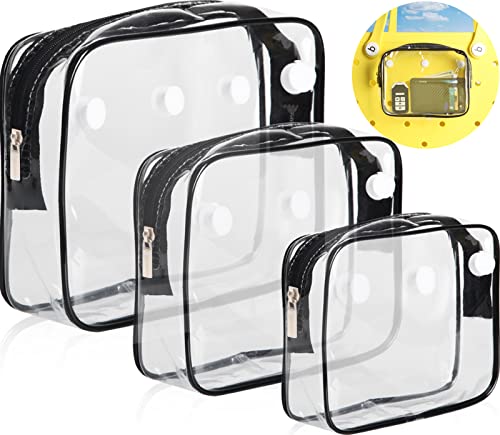 3 Packs Clear Bogg Beach Tote Bag Accessories-clear Designer Zipper Insert Bag(for 19*15*9.5 and 15*13*5.25), Travel Makeup Clean Toiletry Brush Organizer Cosmetic Divider Storage Inner Pouch (Black)