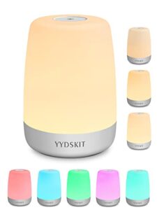 yydskit night light for kids baby nursery 200hrs rechargeable touch 3dimming 5color changing lamp 3timers portable