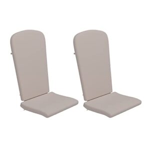 BizChair Set of 2 All Weather Indoor/Outdoor High Back Adirondack Chair Cushions, Patio Furniture Replacement Cushions - Cream