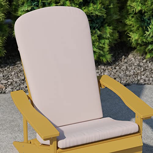 BizChair Set of 2 All Weather Indoor/Outdoor High Back Adirondack Chair Cushions, Patio Furniture Replacement Cushions - Cream