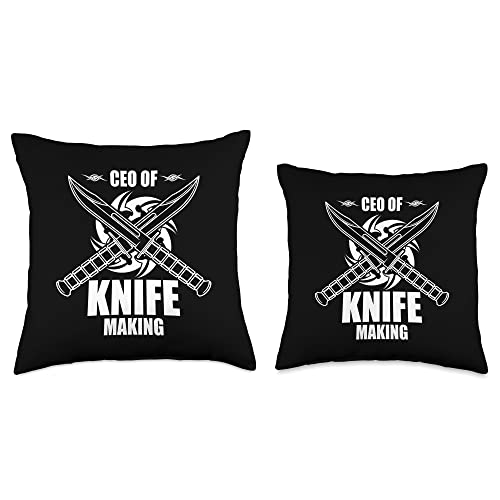 Knife Making Bladesmith Knives Forging Knife Making Bladesmith Knives Knifemaker Forging Throw Pillow, 18x18, Multicolor