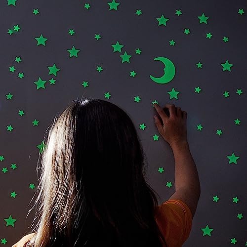 Green Sky Deluxe Glow Stars; Glow in The Dark Stars for Ceiling, Ceiling Stars, Glowing Stars for Ceiling Include Bonus Moon (100 Count)