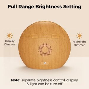 HOUSBAY White Noise Machine Sunrise Alarm Clock, Wake Up Light, Dimmable Night Light, 26 Natural Sounds, Gentle Wake up & Sound Machine for Sleeping, Adults, Kids, Baby-Wooden