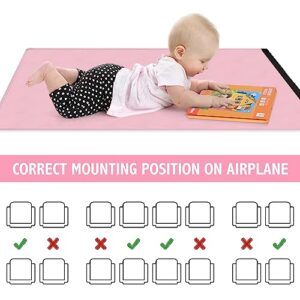 FIXMSV Toddler Airplane Bed, Portable Plane Bed for Kids, Flyaway Kids Bed Airplane with Magnetic Folding Puzzle, Plane Bed for Toddler is A Travel Necessity (Pink)