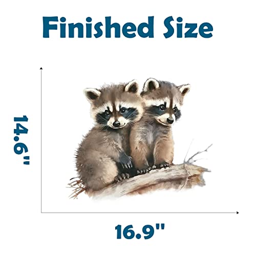 RoyoLam Cute Lifelike Little Raccoon Brothers on the Branch Wall Decal Nursery Animal Wall Sticker Removable Peel and Stick Wall Art Decor Stickers for Kids Baby Classroom Preschool Living Room Playing Room Bedroom School