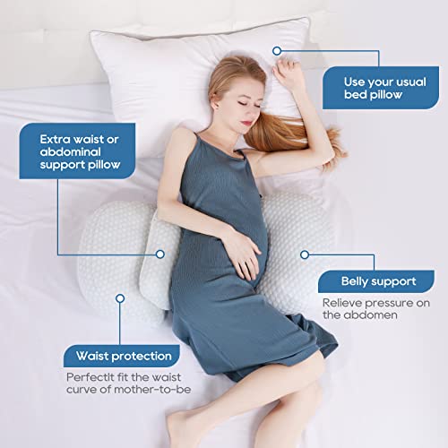 Pregnancy Pillows Maternity Pillow for Pregnant Women Sleeping - A Must Have Body Pillow with Detachable Adjustable Cover, Support for Belly, Back, Hips & Legs, Travel Friendly and Machine Washable