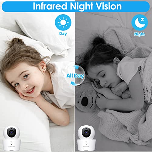 Yonvim Baby Monitor 1080P 5" HD, Video Baby Monitor with Camera and Audio, 5000mAh Battery, 2 Mounts, No WiFi Needed, Night Vision, Long Range, 2-Way Talk, Remote Pan Tilt, Temperature Sense, 4X Zoom