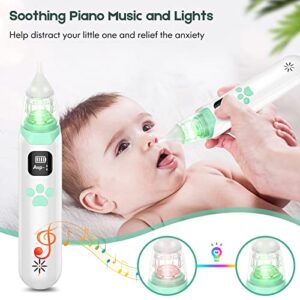 Electric Nasal Aspirator for Baby - Baby Nose Sucker, Booger Sucker for Babies Toddlers Infants Newborns Kids with 3 Suction Levels & Music & Light, Automatic Mucus Nose Cleaner Machine