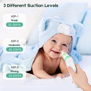 Electric Nasal Aspirator for Baby - Baby Nose Sucker, Booger Sucker for Babies Toddlers Infants Newborns Kids with 3 Suction Levels & Music & Light, Automatic Mucus Nose Cleaner Machine