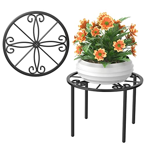 bussdis 1 PCS Plant Stand, Heavy Duty Metal Stand Decorates Plants, Flower Pot Stand against rusting，Round Plant Rack for Room Indoor and Outdoor Courtyard,Gardens.