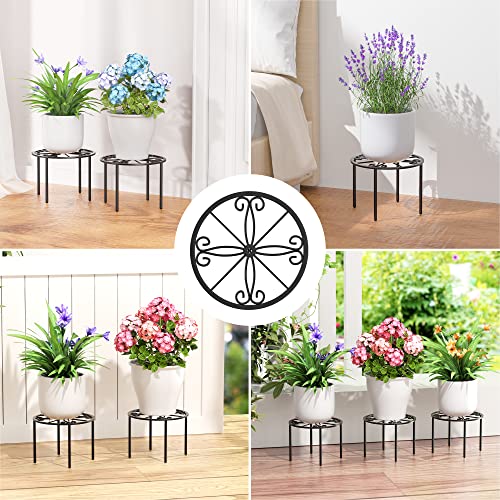 bussdis 1 PCS Plant Stand, Heavy Duty Metal Stand Decorates Plants, Flower Pot Stand against rusting，Round Plant Rack for Room Indoor and Outdoor Courtyard,Gardens.