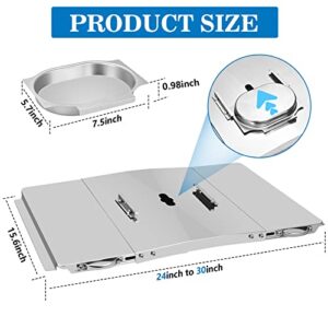 Copiu Grill Grease Tray with Catch Pan, 24"-30" Adjustable Grill Replacement Parts Stainless Steel Outdoor BBQ Drip Pan for Dyna Glo, Nexgrill, Expert Grill, Kenmore, BHG, Backyard, Uniflame and More