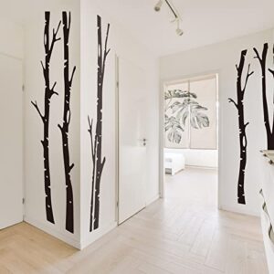 Shimeyao 7 Sheets Giant Tree Wall Decals Large Birch Tree Decals for Walls Woodland Forest Room Decor PVC Huge Size Wall Stickers for Nursery Living Room Decoration, 78.74 x 78.74 Inch (Black)