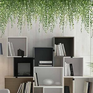 CHANMOL Green Plant Home Decor Wall Stickers 2 Sheets Peel and Stick Leaves Art Murals PVC Decals for Kids Bedroom Nursery Living Room Kitchen Bathroom Removable as Housewarming Birthday Gift