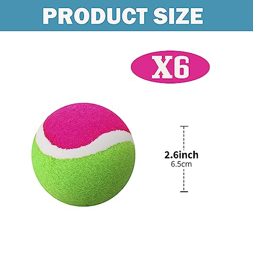 Aunnitery 6 Pcs Toss and Catch Ball Game Replacement Balls, Outdoor Games, Beach Toys, Perfect Beach Games Sets Playground Sets for Backyards 2.5 inches