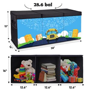 Wdmiya Large Toy Box, Toy Organizers and Storage With Collapsible Lid & Handles, Toy Chest for Kids Extra Large Playroom, Living Room, Nursery, Closet, Car Trunk, Brithday Gift for Boys & Girls