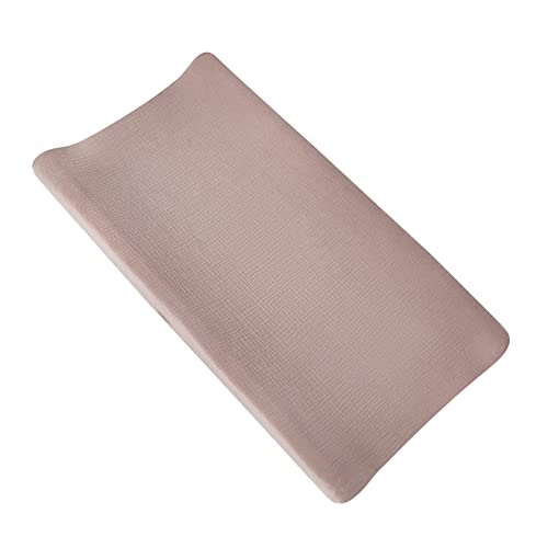 Solid Muslin Changing Table Pad Cover Cradle Sheet, Fits 32"/34''x16" Contoured Diaper Changing Pad, Ultra Soft Cozy Muslin Cotton Changing Table Covers, Breathable Wipeable Removable (Khaki)