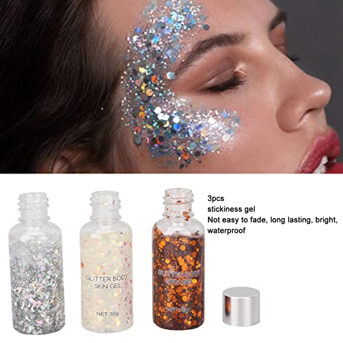 Glitter Body Gel, Glitter Set with Glitter Body Gel Stick for Party