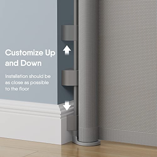 Punch-Free Retractable Baby Gates, BabyBond 33 * 71 inches Extra Wide Baby Gate for Stairs Suitable for Kids or Pets Indoor and Outdoor Dog Gates for Doorways, Stairs, Hallways, Grey