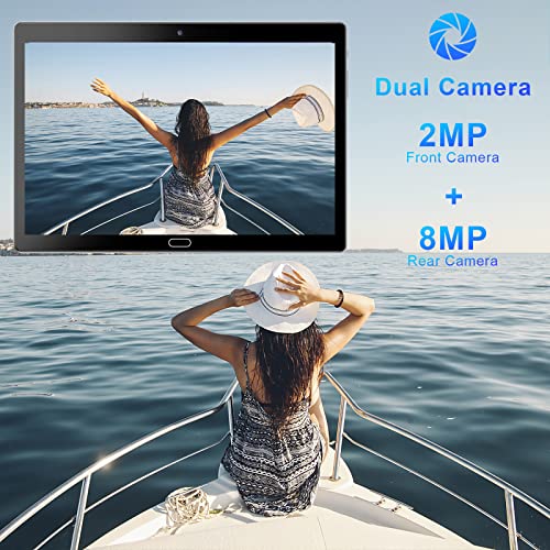 Semeakoko 10.1 inch Tablet with Keyboard, Android 12 Tablet 4+64GB, 2MP+8MP Dual Camera, Parent Control, HD Screen, WiFi, Bluetooth, 6000mAh Battery, Tablet PC with Keyboard/Mouse/Case