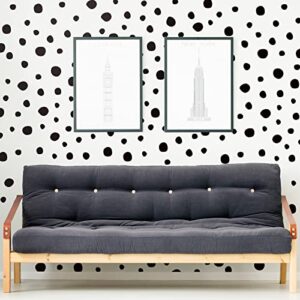 Colarr 1600 Pcs Black Polka Dot Wall Decals Boho Irregular Wall Stickers Vinyl Circle Wallpaper Stick and Peel for DIY Baby Kids Nursery Bedroom Living Room Bathroom Classroom Playroom, Black