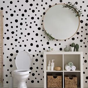 Colarr 1600 Pcs Black Polka Dot Wall Decals Boho Irregular Wall Stickers Vinyl Circle Wallpaper Stick and Peel for DIY Baby Kids Nursery Bedroom Living Room Bathroom Classroom Playroom, Black