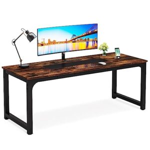 little tree 78.7 inch x large executive office computer desk, brown