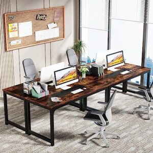 LITTLE TREE 78.7 Inch X Large Executive Office Computer Desk, Brown