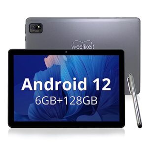 weelikeit android tablet 10 inch, 6gb ram 128gb rom tablet pc, octa-core processor, 6000mah battery fast charge, 8+13mp camera, 5g wifi, bluetooth, gps, gaming reading google touchscreen tableta