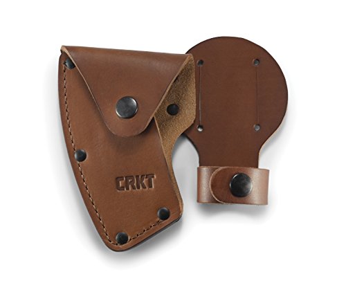 CRKT Freyr Axe: Outdoor Axe, Forged Carbon Steel Blade, and Hickory Wooden Handle 2746 & CRKT Freyr Axe Sheath: Full Grained Leather, Multiple Snaps, Belt Loops, for Use with CRKT 2746 D2746