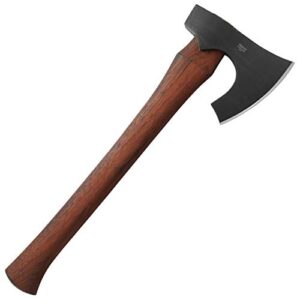 CRKT Freyr Axe: Outdoor Axe, Forged Carbon Steel Blade, and Hickory Wooden Handle 2746 & CRKT Freyr Axe Sheath: Full Grained Leather, Multiple Snaps, Belt Loops, for Use with CRKT 2746 D2746