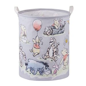 winnie storage basket, nursery large hamper canvas laundry basket foldable with waterproof pe coating,for kids boys and girls, bathroom, bedroom, clothes,toy bin