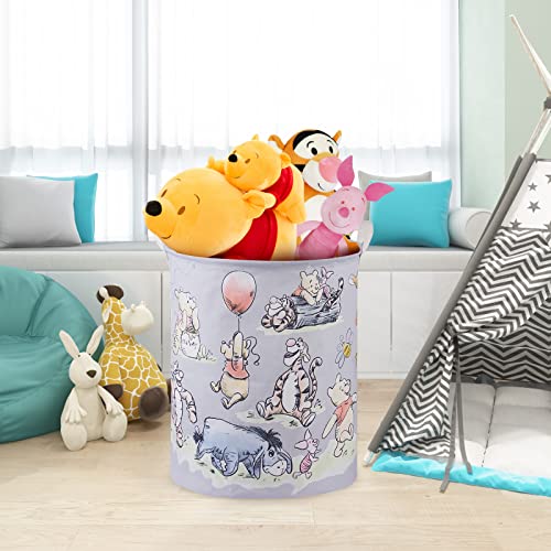 Winnie Storage Basket, Nursery Large Hamper Canvas Laundry Basket Foldable With Waterproof Pe Coating,For Kids Boys And Girls, Bathroom, Bedroom, Clothes,Toy Bin