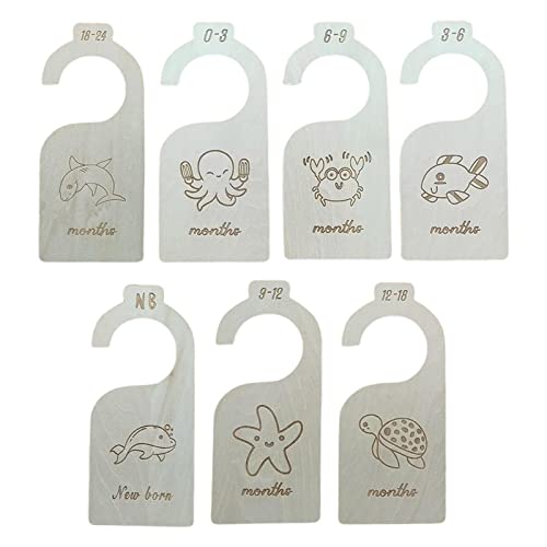 Milageto 7X Infant Wardrobe Divider Label Baby Closet Size Dividers for Newborn Toddler