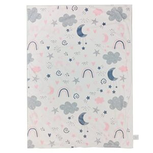 Baby Blanket for Boys Girls (Cloud Printed, 30"x40") with Double Layer Dotted Backing Soft Plush Minky Blanket for Toddlers Newborn