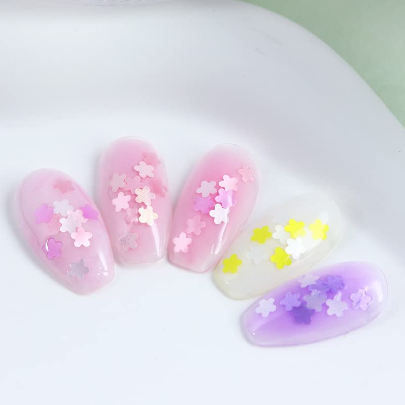 KACHIMOO Nail Art Glitter Sequins,Flower Shape Nail Flakes Confetti Sticker Nail Art Supplies for Face Hand Body Eyes Make-up Decorations (Set 2)