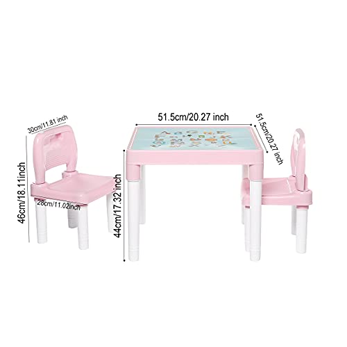 LIRUXUN Children 's Learning Table Chairs Set Kids Gaming Learning Tables Chair PP Table Cute Toy Game Table Desk for Girs Boy