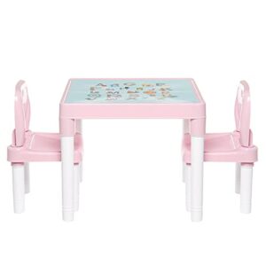 LIRUXUN Children 's Learning Table Chairs Set Kids Gaming Learning Tables Chair PP Table Cute Toy Game Table Desk for Girs Boy