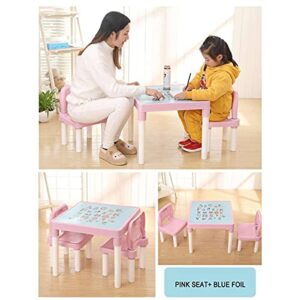 LIRUXUN Children 's Learning Table Chairs Set Kids Gaming Learning Tables Chair PP Table Cute Toy Game Table Desk for Girs Boy