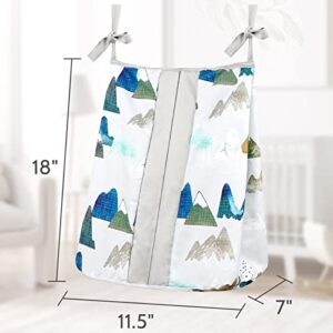 TANOFAR Baby Blankets & Diaper Organizer Stackers, 30 x 40 Inch Minky Blanket, 2pcs Baby Nursery Diaper Stacker, Mountains