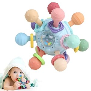 baby teething toys - infant sensory chew rattles toys - newborn montessori learning developmental toy - teethers for babies 0 3 6 9 12 18 months - shower gifts for 1 2 one two year old girls boys