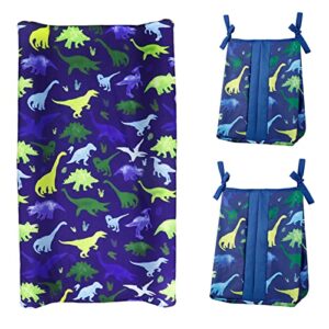 diaper organizer stackers & changing pad cover, 2pcs baby nursery diaper stacker, dinosaur