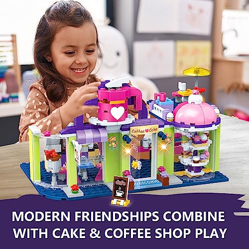 HOGOKIDS Friends Building Blocks Toys for Girls - Cake Café Shop Building Set with Cash Register, Coffee Machine, Party Bedroom Playset | Construction Bricks Kit for Girls Boys Kids Ages 6+ Years Old