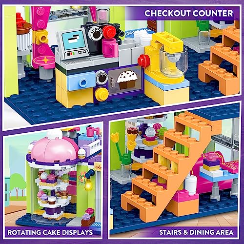 HOGOKIDS Friends Building Blocks Toys for Girls - Cake Café Shop Building Set with Cash Register, Coffee Machine, Party Bedroom Playset | Construction Bricks Kit for Girls Boys Kids Ages 6+ Years Old