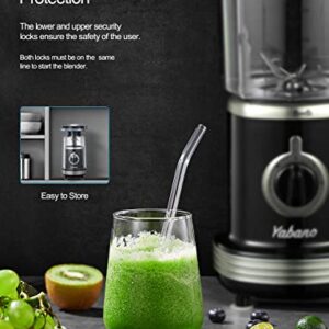 Yabano Countertop Blenders for Kitchen, Professional Electric Blender for Shakes and Smoothies, 2 Adjustable Speeds & Pulse Function, 6 Stainless Steel Blades & 50oz Jar, BPA Free, Easy to Clean