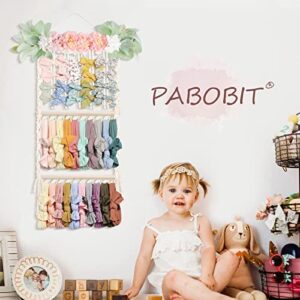 PABOBIT Headband Holder Hair Bows Organizer for Baby Girls,Hair Bow Organizer for Girls,Hair Accessories Display Storage Wall Hanging Decor for Baby Nursery Toddler Girls Room