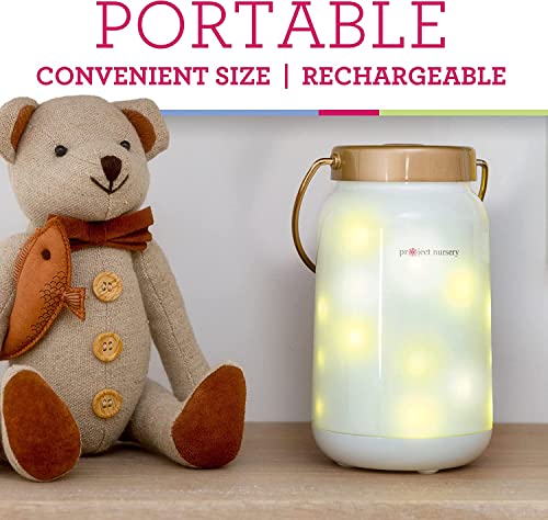 Project Nursery Dreamweaver Firefly Jar Night Light & Sound Soother with Adjustable Sleep Timer, Adjustable Volume, Rechargeable Battery (PNJ45V)