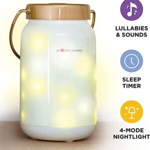 Project Nursery Dreamweaver Firefly Jar Night Light & Sound Soother with Adjustable Sleep Timer, Adjustable Volume, Rechargeable Battery (PNJ45V)