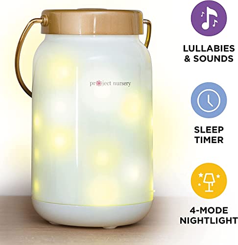 Project Nursery Dreamweaver Firefly Jar Night Light & Sound Soother with Adjustable Sleep Timer, Adjustable Volume, Rechargeable Battery (PNJ45V)