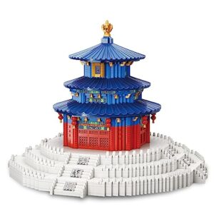 mactano architecture mini building block set, chinese temple of heaven model moc building kit for adult -3876pcs